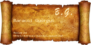 Baracsi Györgyi névjegykártya